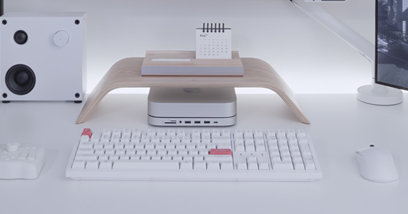 맥과 윈도우 모두 호환되는 풀배열 무선 키보드, 그리고 4개의 매크로 키가 포함된 키크론 K10 PRO WHITE